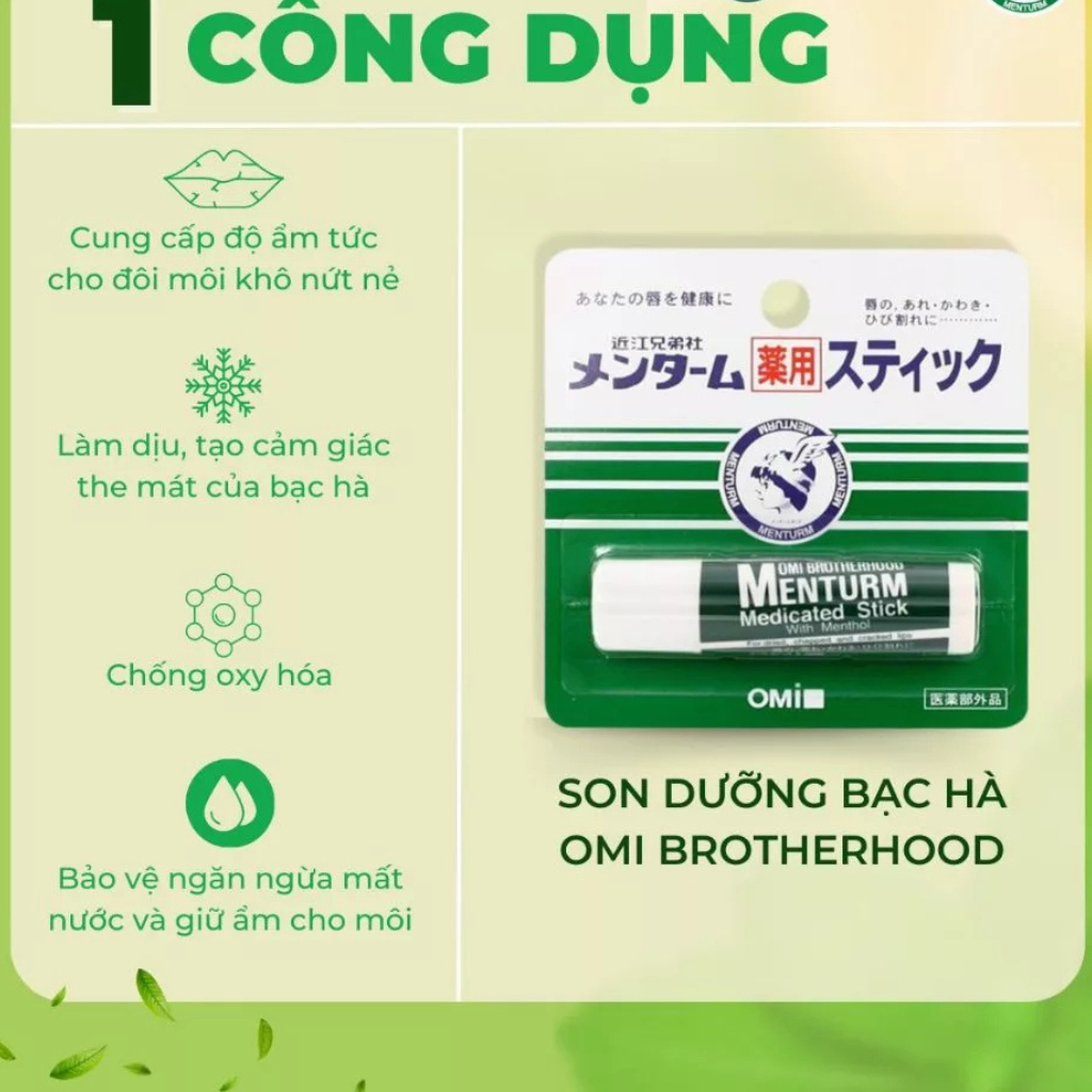 Son Dưỡng Ẩm Bạc Hà Dành Cho Môi Khô Và Nứt Nẻ Omi Brotherhood Menturm Nhật Bản 4g | BigBuy360 - bigbuy360.vn