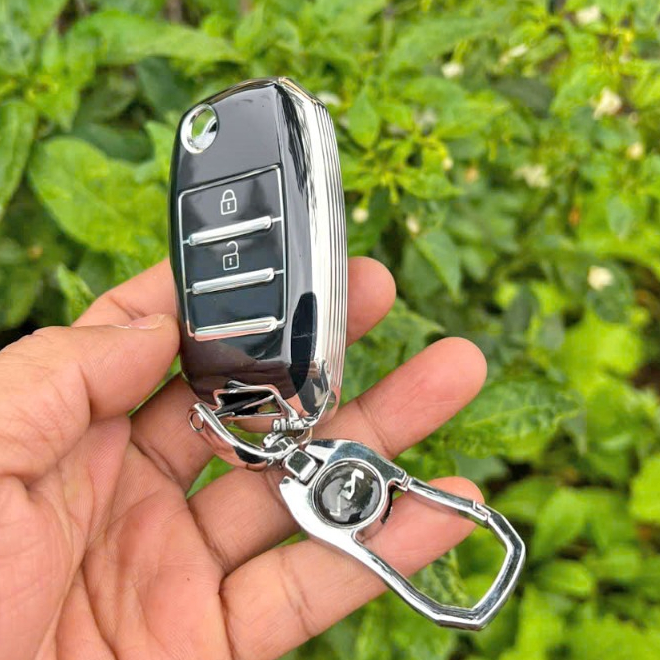 Ốp chìa khoá TPU silicon xe ô tô Kia Morning bản chìa bật 2 nút