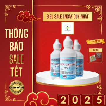 [Lốc 10 chai] Nước oxy già chai 60ml Vĩnh Phúc sát khuẩn vết thương