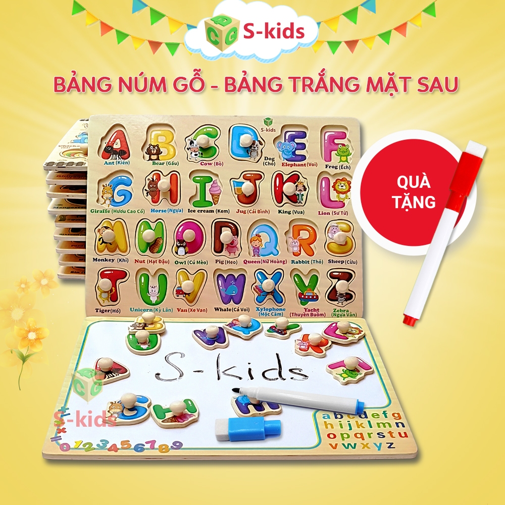 Ảnh Đồ Chơi Trẻ Em S-Kids, Bảng Ghép Hình Núm Gỗ Thông Minh Cho Bé 2