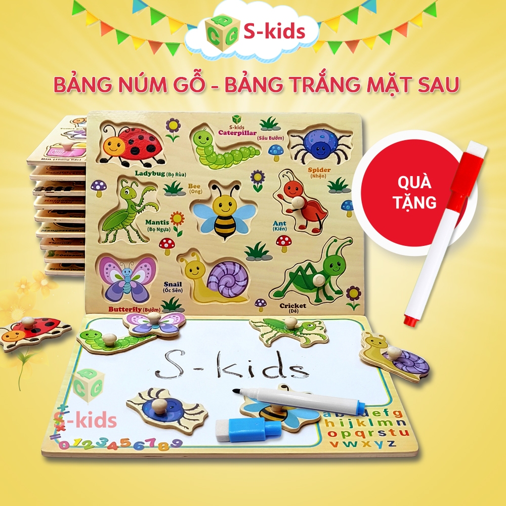 Ảnh Đồ Chơi Trẻ Em S-Kids, Bảng Ghép Hình Núm Gỗ Thông Minh Cho Bé 3