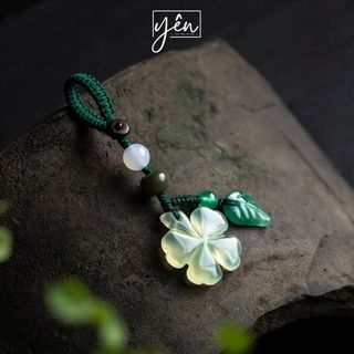 Felice - Móc Treo Diệp Thảo - Đá Ngọc Bích Serpentine - Quà Tặng Ý Nghĩa Mang Lại Bình An, May Mắn