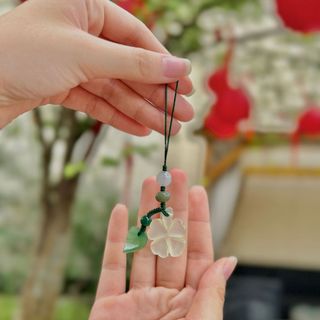 Felice - Móc Treo Diệp Thảo - Đá Ngọc Bích Serpentine - Quà Tặng Ý Nghĩa Mang Lại Bình An, May Mắn