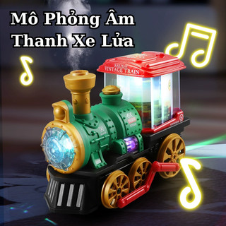 Đồ Chơi Tàu Hỏa Phun Khói Có Nhạc Có Đèn Tự Chạy Phát Triển Vận Động Cho Bé - Đồ Chơi Xe Khủng Long Quà tặng Cho Bé