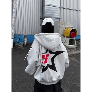ÁO KHOÁC HOODIE ZÍP FROM CHUẨN NAM NỮ , HỌA TIẾT IN SẮC NÉT HÌNH NGÔI SAO 8 , MẪU MỚI