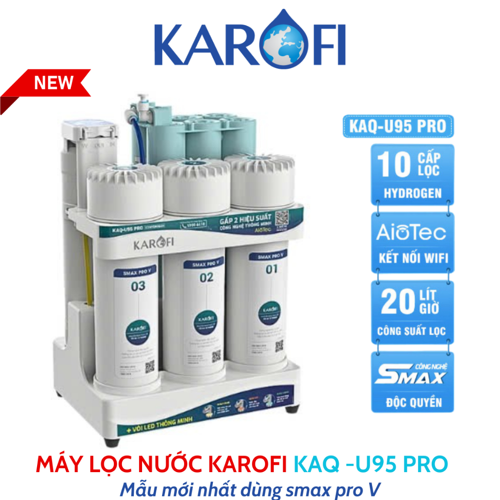 Máy Lọc Nước U95 Pro Karofi Thế Hệ Mới Để Gầm Siêu Tiện Lợi, Nhỏ Gọn Và Tối Ưu Không Gian....