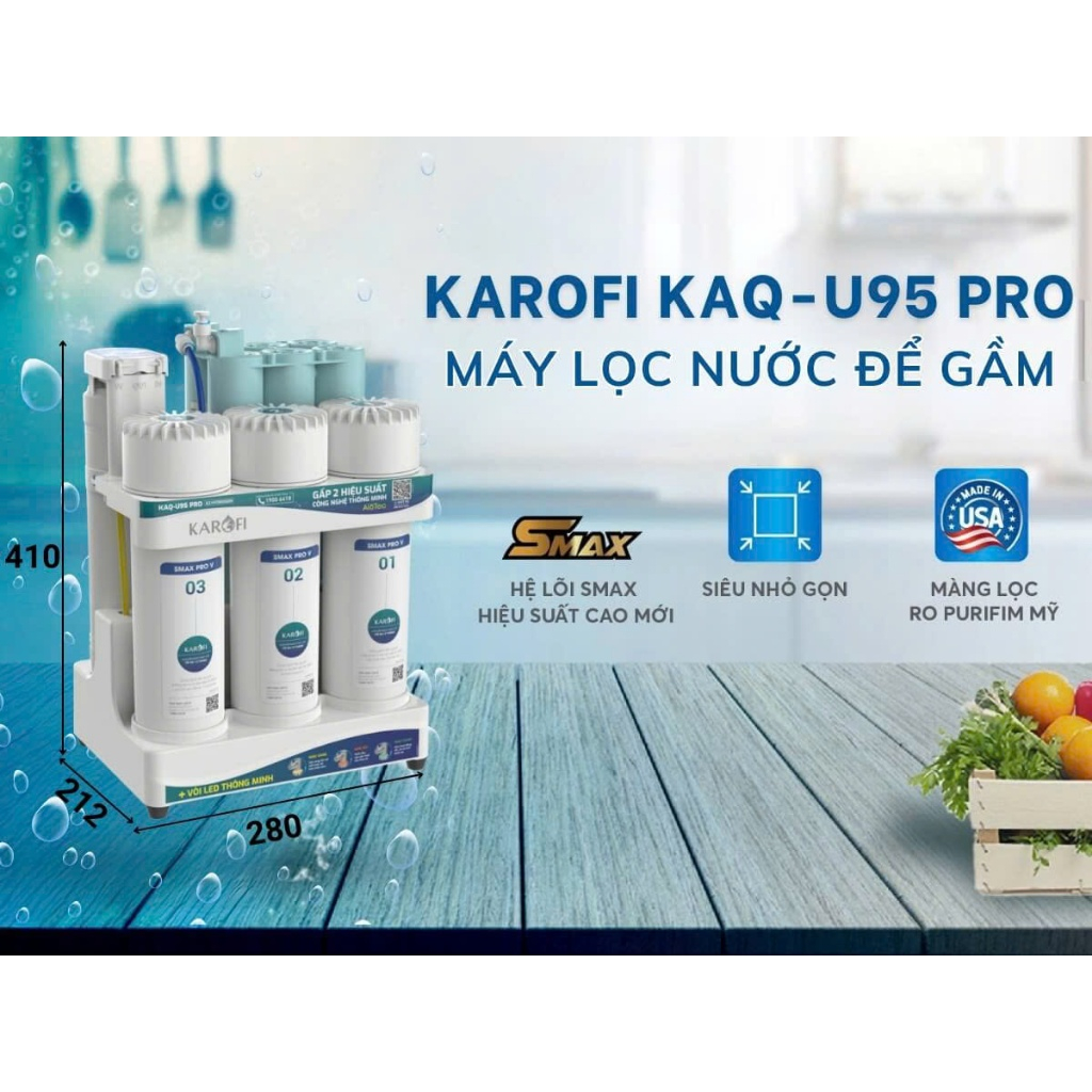 Máy Lọc Nước U95 Pro Karofi Thế Hệ Mới Để Gầm Siêu Tiện Lợi, Nhỏ Gọn Và Tối Ưu Không Gian....