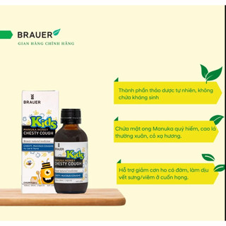 Brauer Chesty Cough Giảm Ho Có Đàm Dạng Lỏng Hộp 100ML Cho Bé Trên 2 Tuổi Maxwell