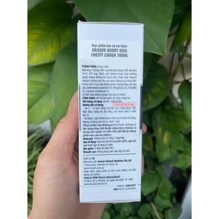 Brauer Chesty Cough Giảm Ho Có Đàm Dạng Lỏng Hộp 100ML Cho Bé Trên 2 Tuổi Maxwell
