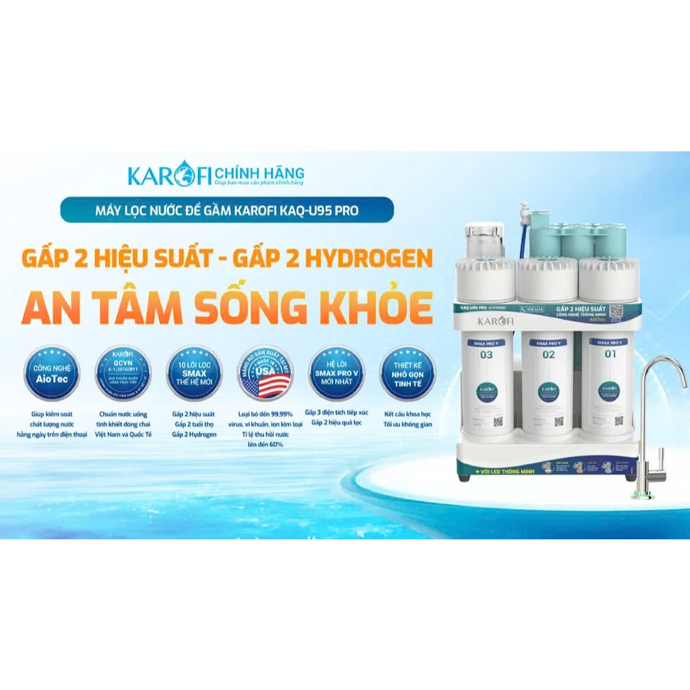 Máy Lọc Nước U95 Pro Karofi Thế Hệ Mới Để Gầm Siêu Tiện Lợi, Nhỏ Gọn Và Tối Ưu Không Gian....
