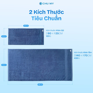 Khăn Tắm Gội Cotton CHU MY - Khăn Gội Đầu 35x80cm, Khăn Tắm Khách Sạn 70x140cm, Nhiều Màu