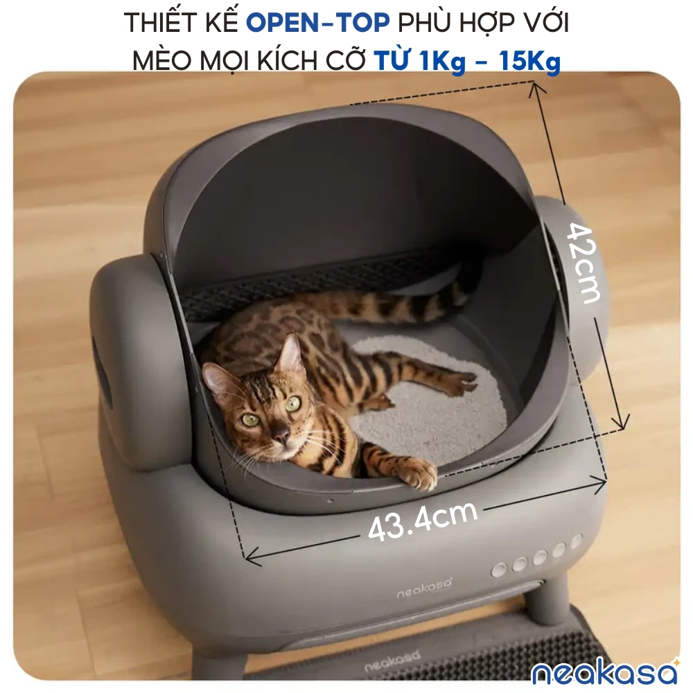 Ảnh Máy dọn vệ sinh cho mèo NEAKASA M1 - Thiết kế OPEN-TOP Nhà vệ sinh cho mèo từ 1 - 15 kg 3