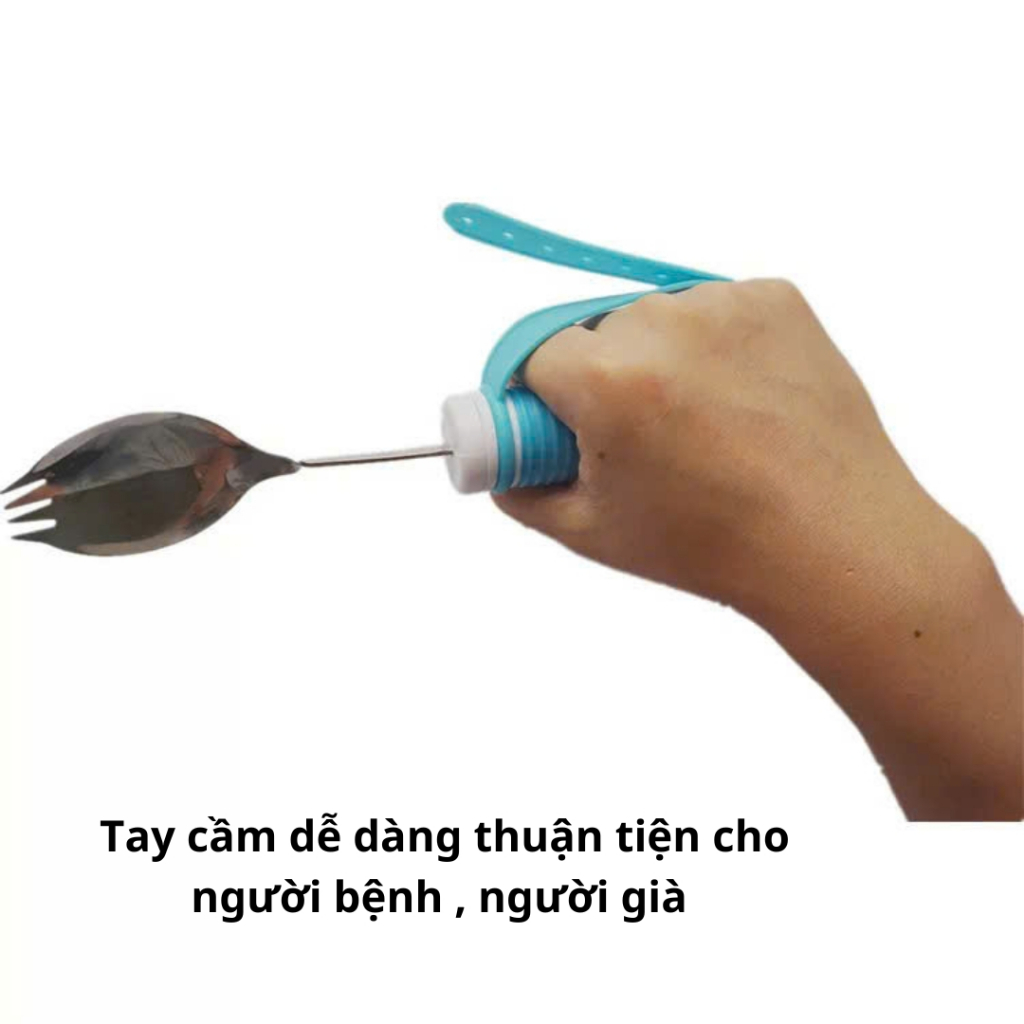Thìa dĩa hỗ trợ ăn cho người già người bệnh chống trơn trượt linh hoạt có tay cầm