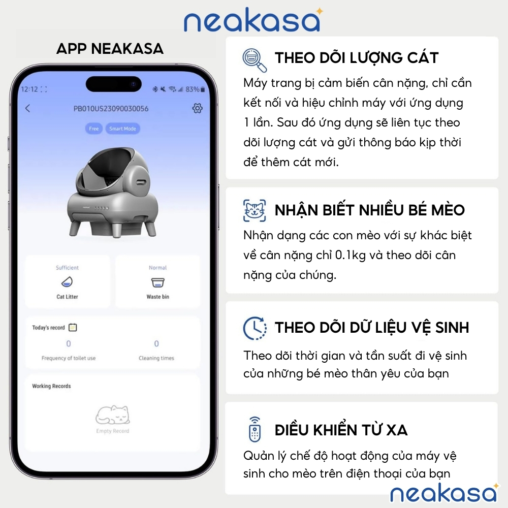 Ảnh Máy vệ sinh tự động cho mèo NEAKASA M1, Máy dọn phân mèo thiết kế OPEN-TOP 3
