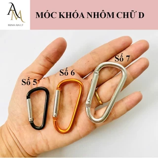 (10 Cái) Móc Khóa Nhôm Chữ D Số 5-6-7, Móc Khóa Đồ Đi Phượt, Móc Khóa Đa Năng