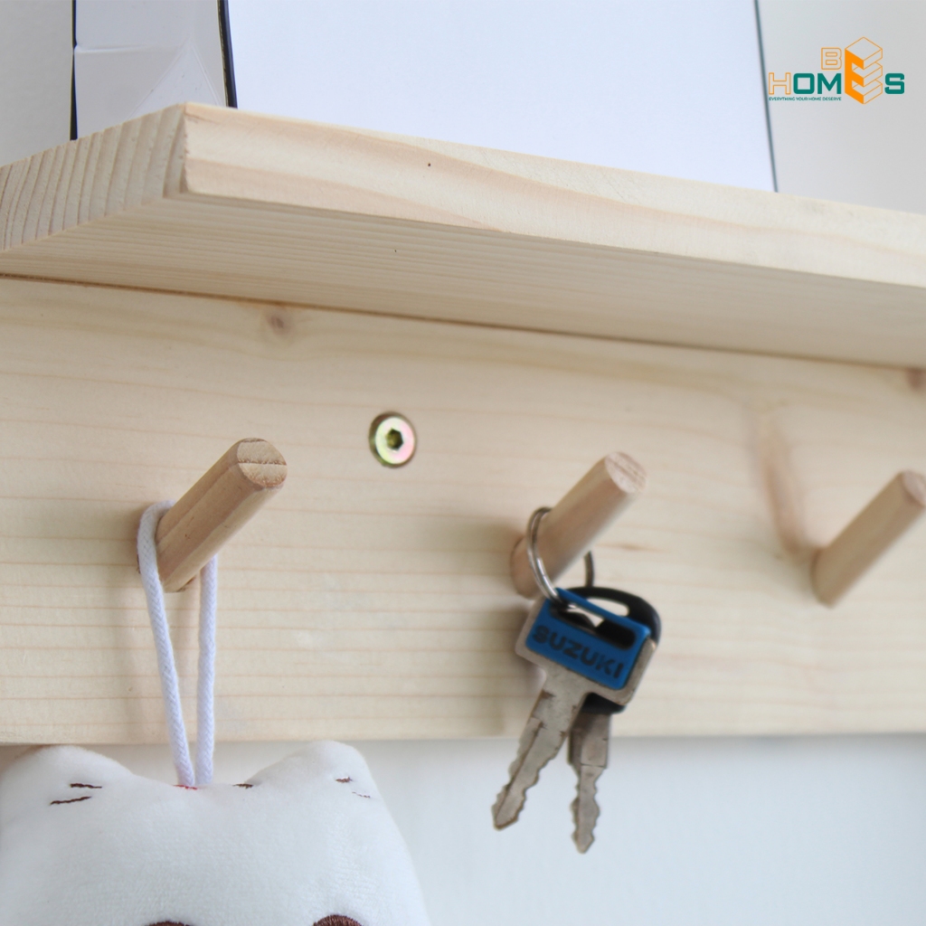 Ảnh Kệ gỗ treo tường 5-7 móc Behomes 4