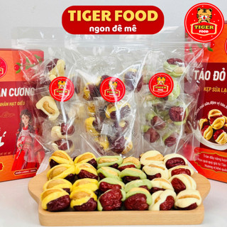 Táo đỏ kẹp sữa nhân hạt điều TIGER FOOD Táo đỏ Tân Cương kẹp sữa lạc đà nhân hạt điều - Đồ ăn vặt kẹo snack bánh kẹo tết