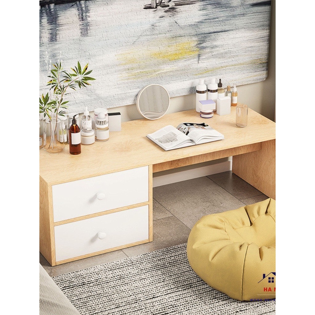 Bàn Trang Điểm Ngồi Bệt Có Ngăn Kéo - Bàn Làm Việc Ngồi Bệt Gỗ MDF Phủ Melamine Cao Cấp