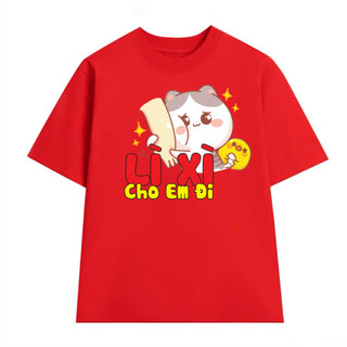 [MỚI] Áo Thun TẾT Nam Nữ Lì Xì Cho Em Đi, Áo Phông Unisex Form Rộng Top Women Cổ Tròn
