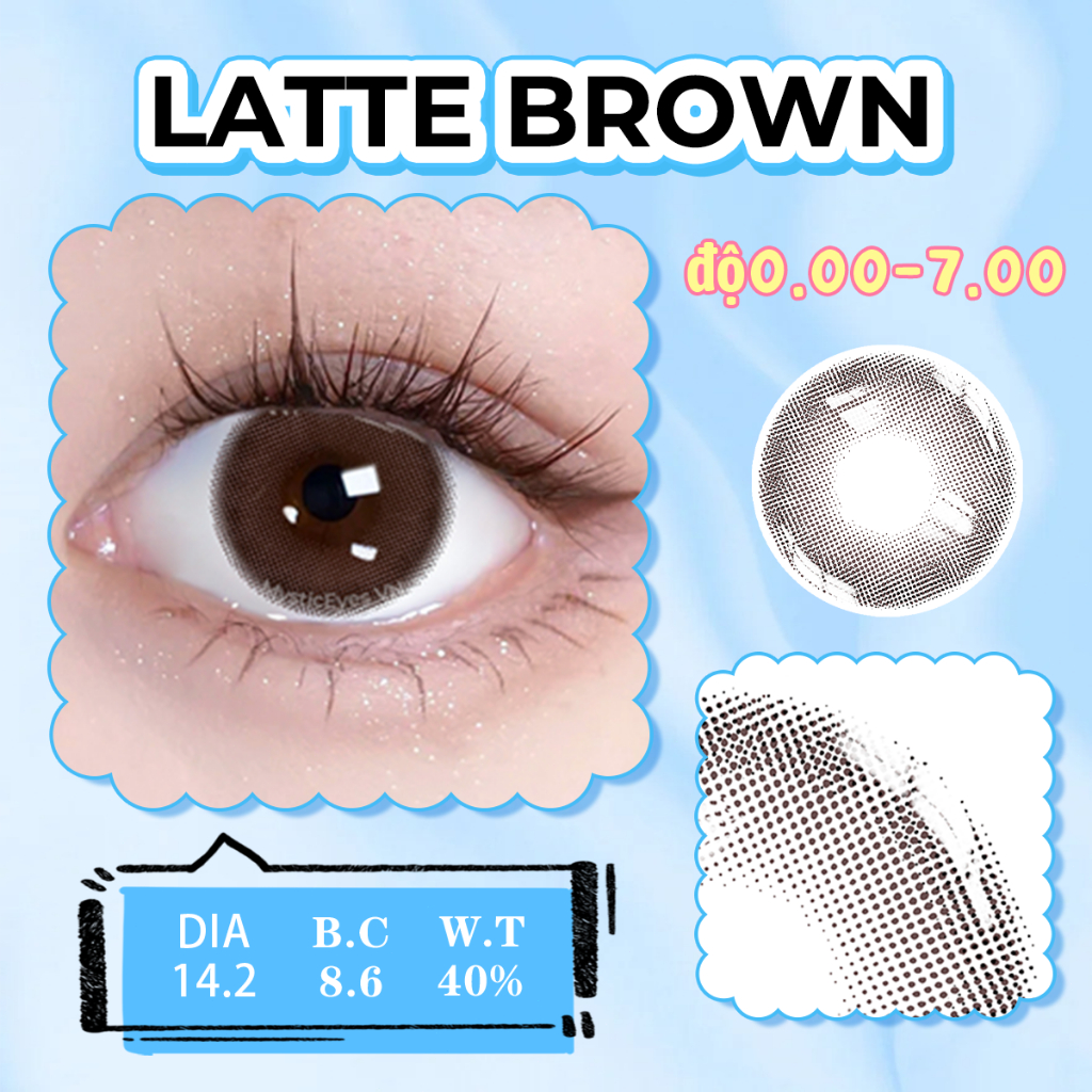 [Kính áp tròng màu nâu] Kính áp tròng MCK1 nửa năm Mysticeyes 0 độ 6 màu cho bạn lựa chọn