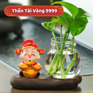 Bình Thủy Canh Ông Thần Tài Năm Mới - Mang Lộc Phát, Thanh Lọc Không Khí, Trang Trí Phong Thủy