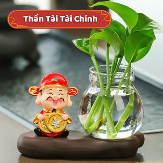 Bình Thủy Canh Ông Thần Tài Năm Mới - Mang Lộc Phát, Thanh Lọc Không Khí, Trang Trí Phong Thủy