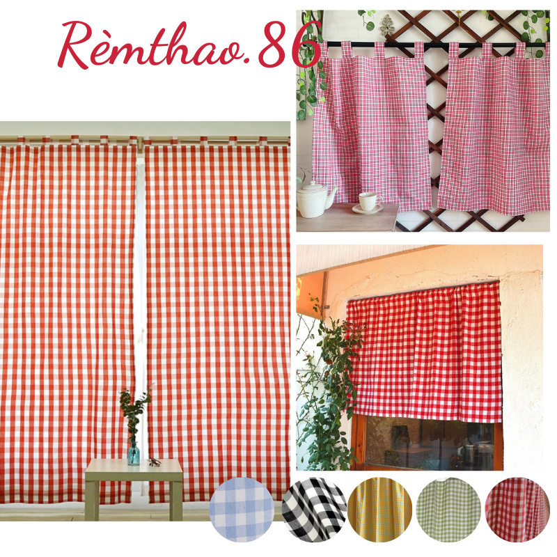 Rèm che cửa sổ kẻ ô kiểu Nhật | Shopee Việt Nam