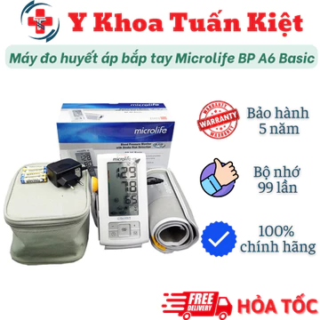✅ Máy đo huyết áp bắp tay Microlife BP A6 Basic - cảnh báo đột quỵ