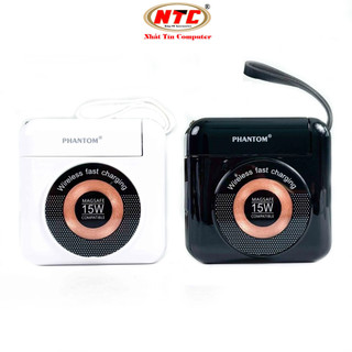 Cục Tích Điện không dây Phantom P41 15000mAh Wireless 15W / TypeC PD 20W / UBS 22.5W, phích cắm 220v
