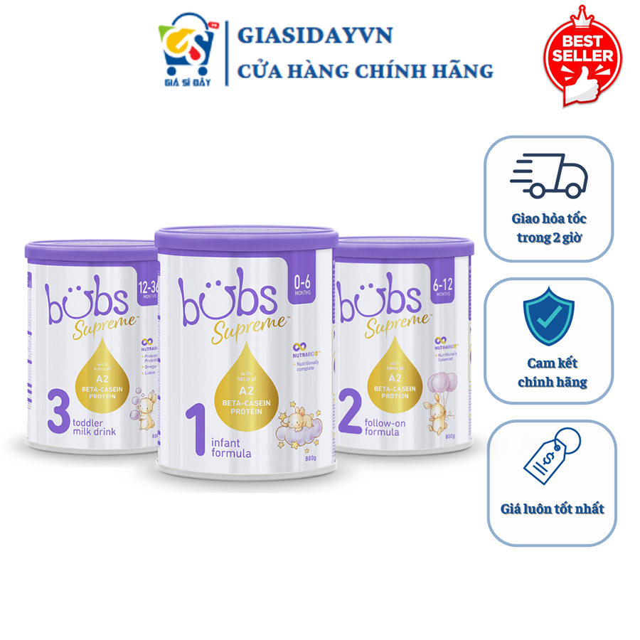 [Exp 2026] Sữa Bubs Supreme Đạm A2 Số 1, 2, 3 Hộp 800g - Sữa Bột Công ...