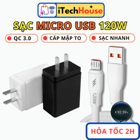 Dây Cáp Sạc Nhanh Micro Usb chuôi nhỏ cho các dòng điện thoại đời cũ chuôi sạc nhỏ