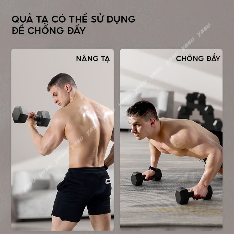 Ảnh Tạ Tay 2KG 3KG 5KG 8KG Cement hàng cao cấp Yasu thể Dục Tại Nhà Tập Gym Yoga Pilates 3