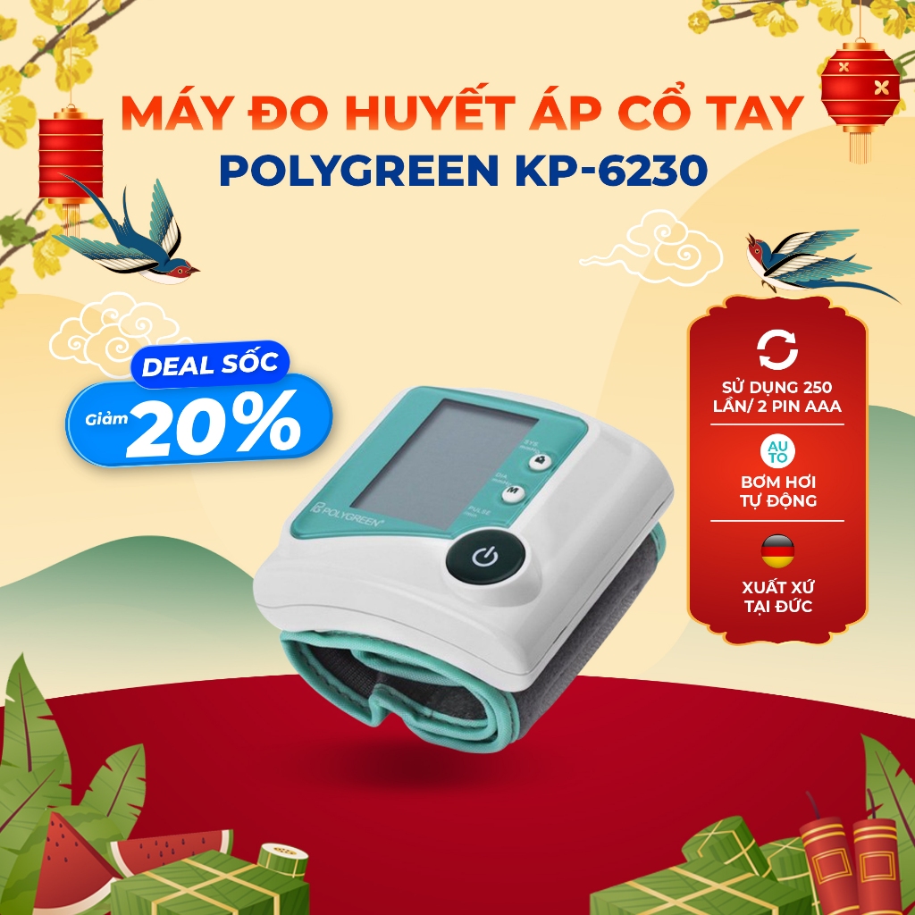 Máy đo huyết áp cổ tay PolyGreen KP-6230 Hỗ trợ sức khoẻ - Kiểm tra và ...