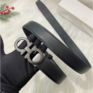 Thắt lưng nam bấm lỗ dây nịt công sở khóa số 8 tặng đinh