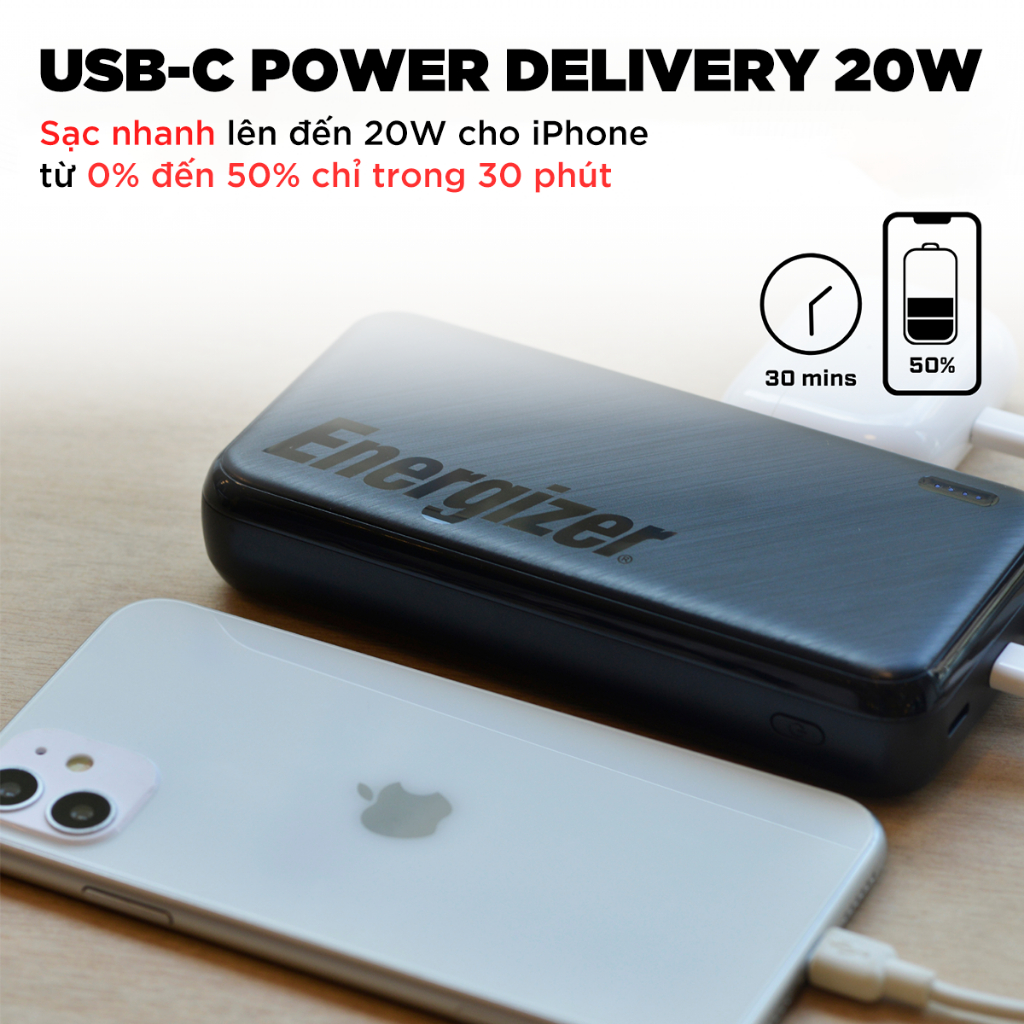 Ảnh Pin sạc dự phòng Energizer 30000mAh - sạc nhanh 22.5W, 3 cổng sạc ra tiện lợi bảo hành 2 năm 2