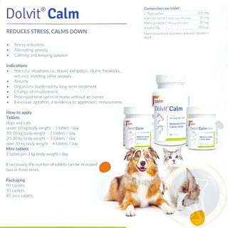 DOLVIT CALM – HỖ TRỢ GIẢM STRESS - GIẢM CĂNG THẲNG CHO CHÓ MÈO