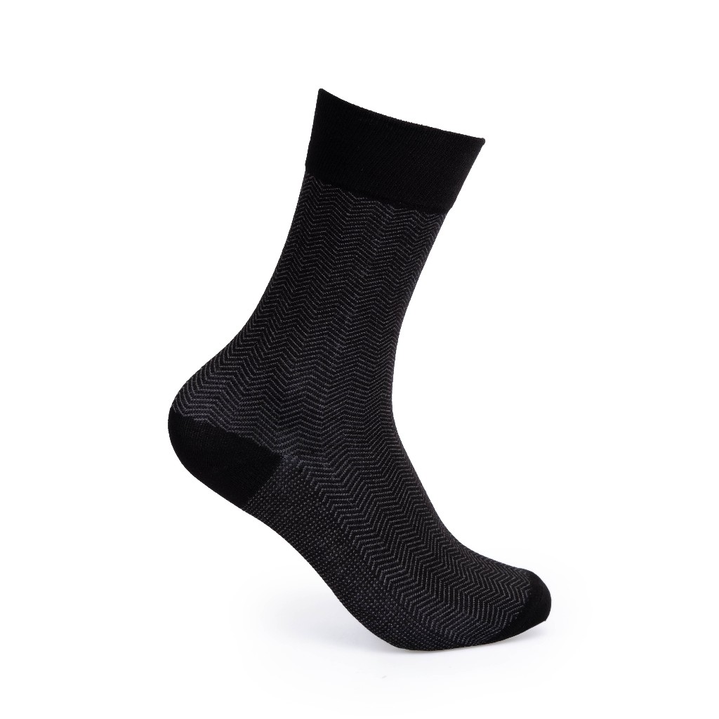 Ảnh Tất Cổ Cao Mang Giày Tây, Sọc chéo gợn sóng - Cotton Co Giãn Thấm Hút Tốt VO11 - Thương Hiệu Be Classy 1