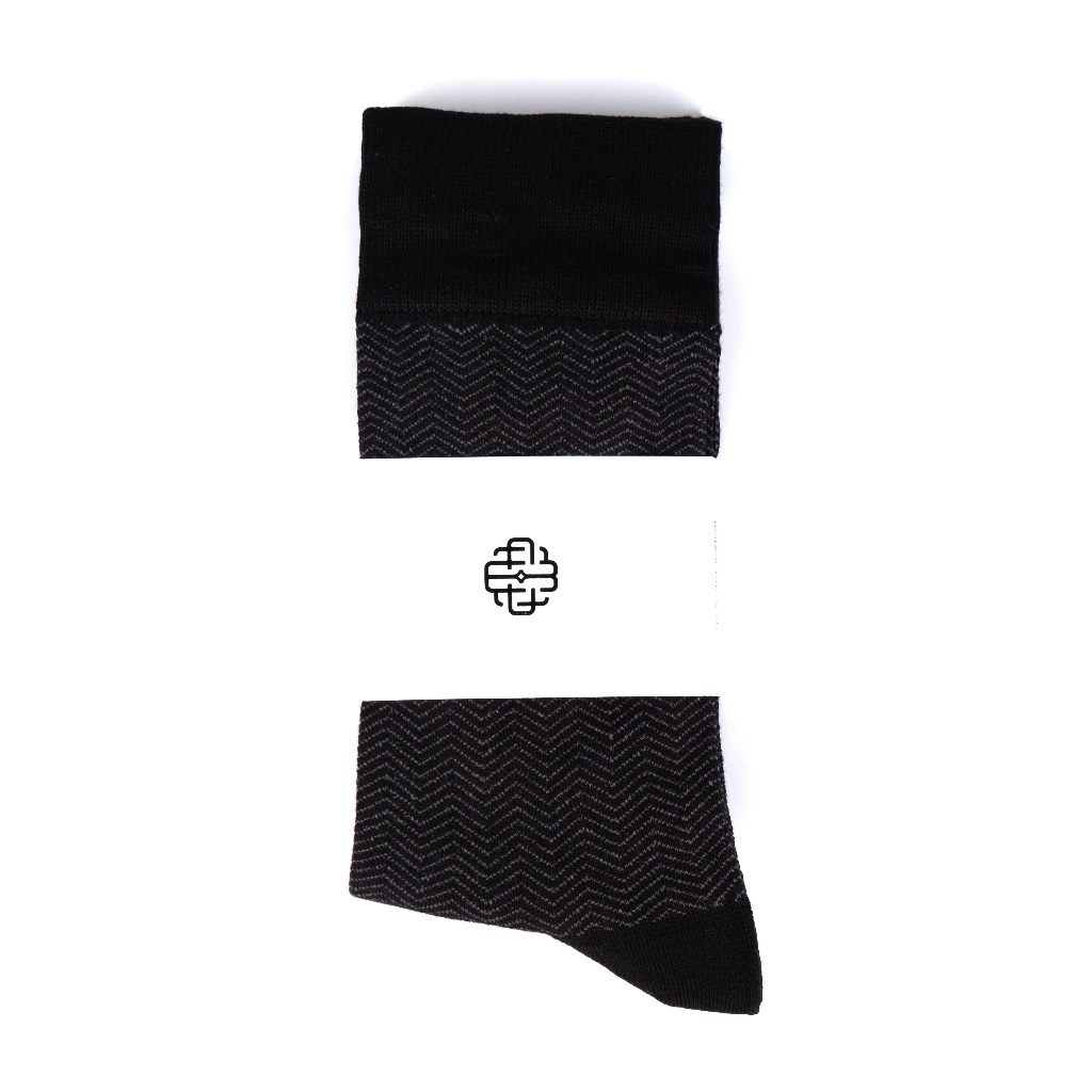 Ảnh Tất Cổ Cao Mang Giày Tây, Sọc chéo gợn sóng - Cotton Co Giãn Thấm Hút Tốt VO11 - Thương Hiệu Be Classy 2