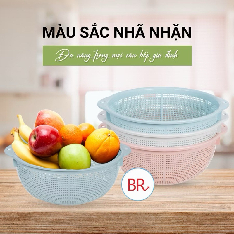 Rổ Nhựa Đựng Rau, Đựng Hoa Quả 2T8 (3028) - Rá Nhựa Có Tai Cầm, Rổ Rá ...