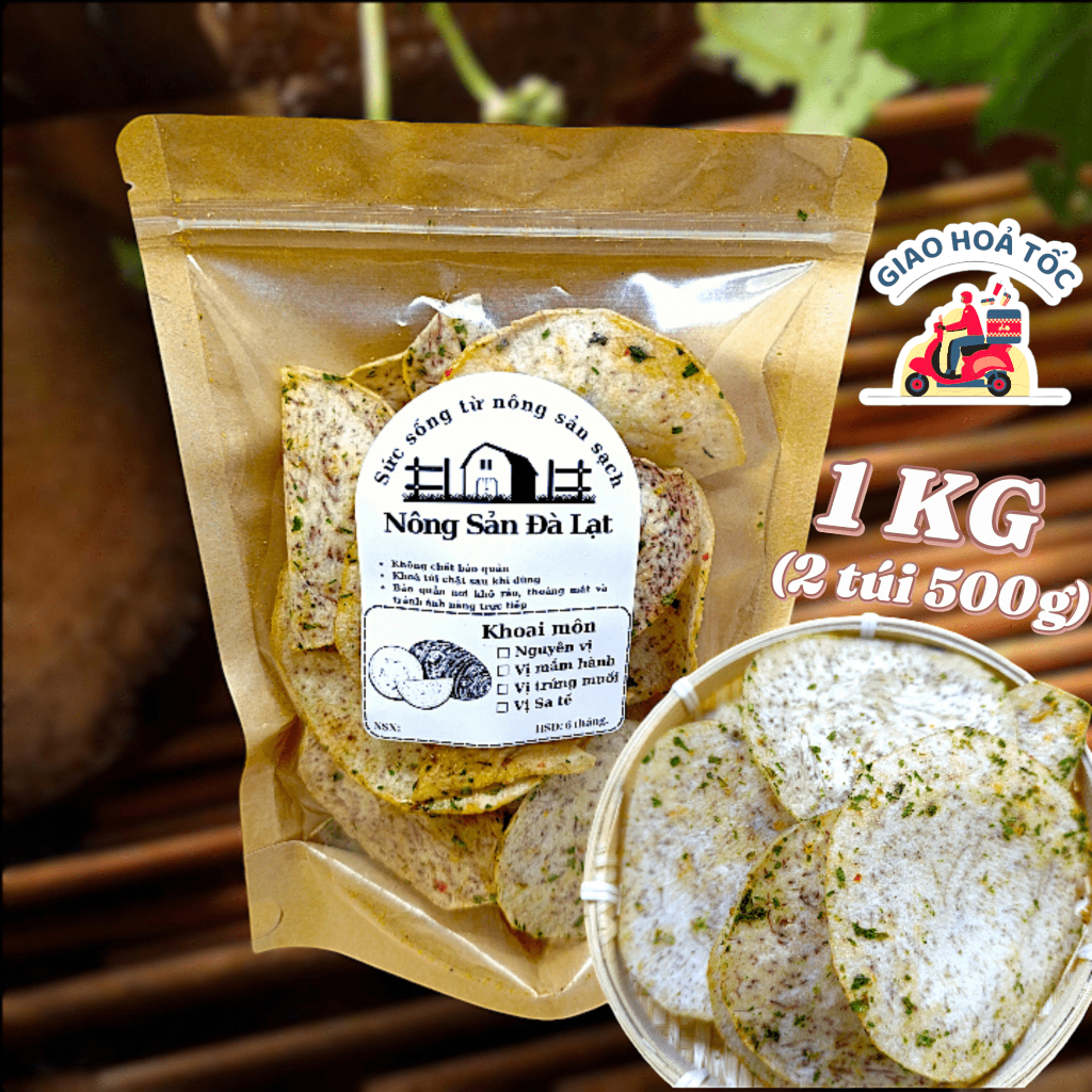 1KG Khoai môn sấy mắm hành – vừa vị, béo, thơm (Ăn chay dùng được) NÔNG ...