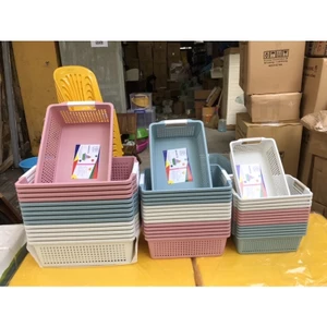 Combo 3 Rổ Nhựa Chữ Nhật Việt Nhật 44x30x15cm - rổ nhựa chữ nhật đa năng, cho gia đinh, bé