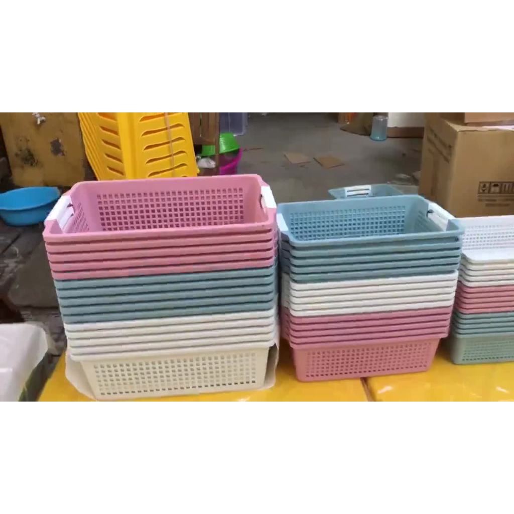 Combo 3 Rổ Nhựa Chữ Nhật Việt Nhật 44x30x15cm - rổ nhựa chữ nhật đa năng, cho gia đinh, AMIZIN