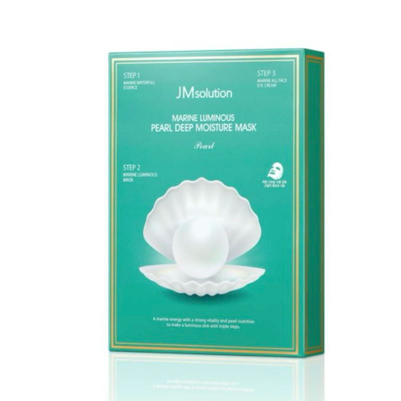 [Hộp 10 miếng] Mặt nạ ngọc trai JMsolution 3 bước dưỡng ẩm chuyên sâu | Marine Luminous Pearl Mask Hàn Quốc