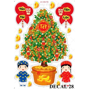 Decal trang trí tết