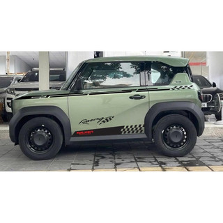 Tem 2 bên Sườn Xe Ô TÔ VF3 Xanh,Team Decal Oto, Team Decal Oto-Tem 2 bên sườn Cực Chất, Hàng 3 Lớp Chất Lượngg. chỉ đen