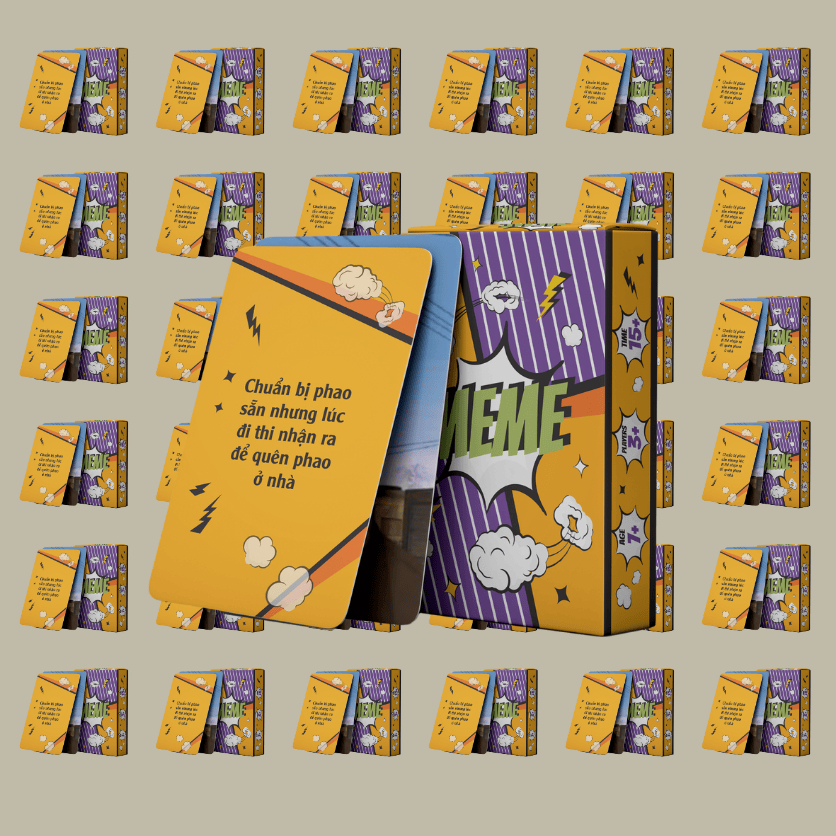 Combo 10 Bộ Bài Meme 50 Lá Giấy Cứng Vui Nhộn Giải Trí Cuối Tuần Chơi Nhóm Board Game THE KAS