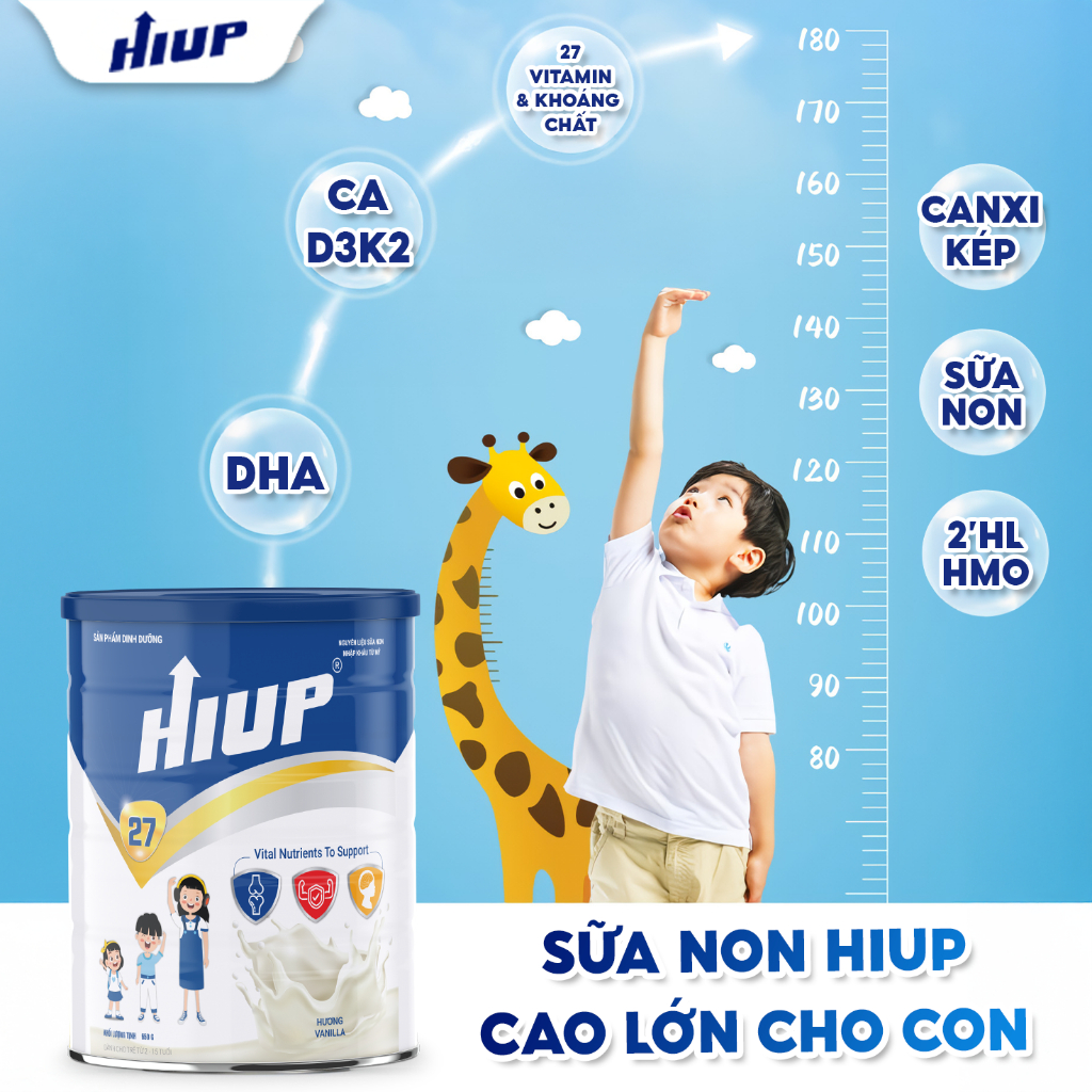 Ảnh Combo 8 hộp tặng 2 HiupD3k2, Thực phẩm dinh dưỡng HIUP tăng chiều cao cho trẻ từ 2 đến 15 tuổi 2