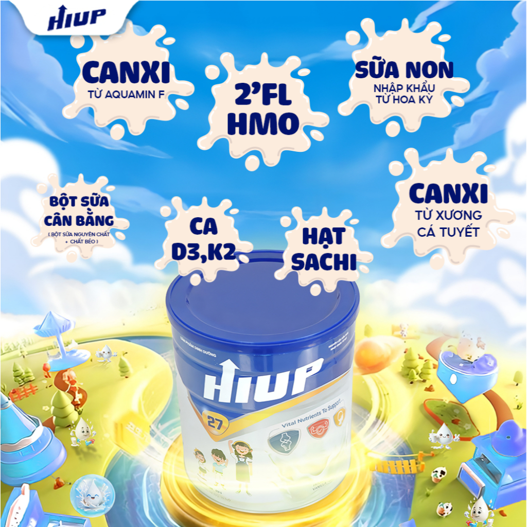 Ảnh Combo 8 hộp tặng 2 HiupD3k2, Thực phẩm dinh dưỡng HIUP tăng chiều cao cho trẻ từ 2 đến 15 tuổi 3