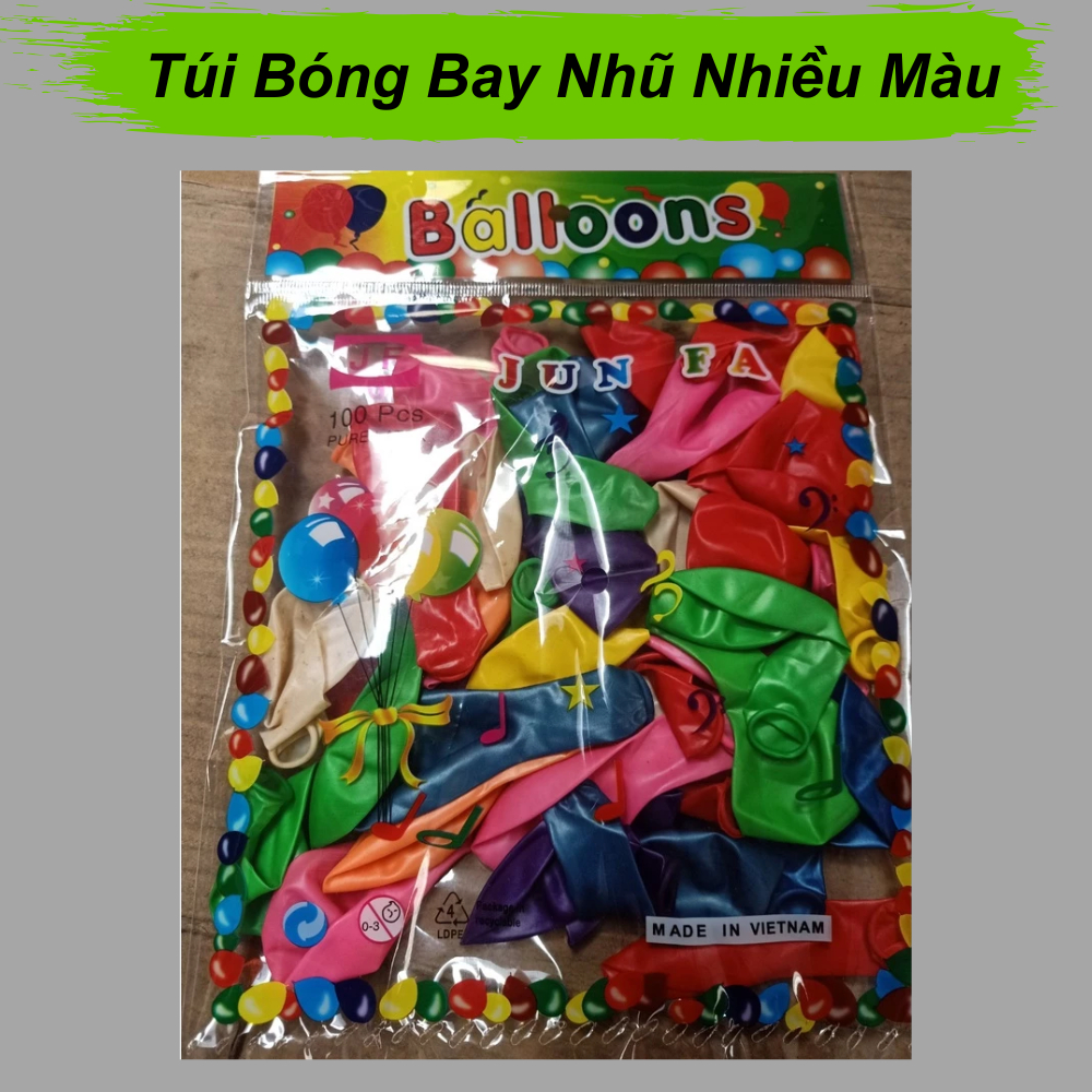 Túi bóng bay nhũ nhiều màu sắc, bóng bay trang trí dày dặn (hơn 40 quả 1 túi)