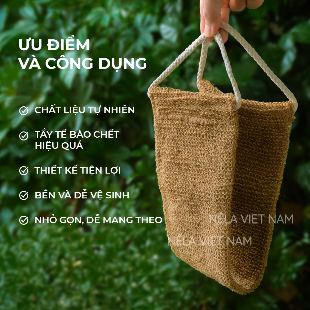 Dây Tắm Chà Lưng Giảm Mụn Tẩy Tế Bào Da Chết Châu Phi NẾP LÀNG VIỆT NAM Bông Tắm Cọ Lưng Dài Xơ Mướp